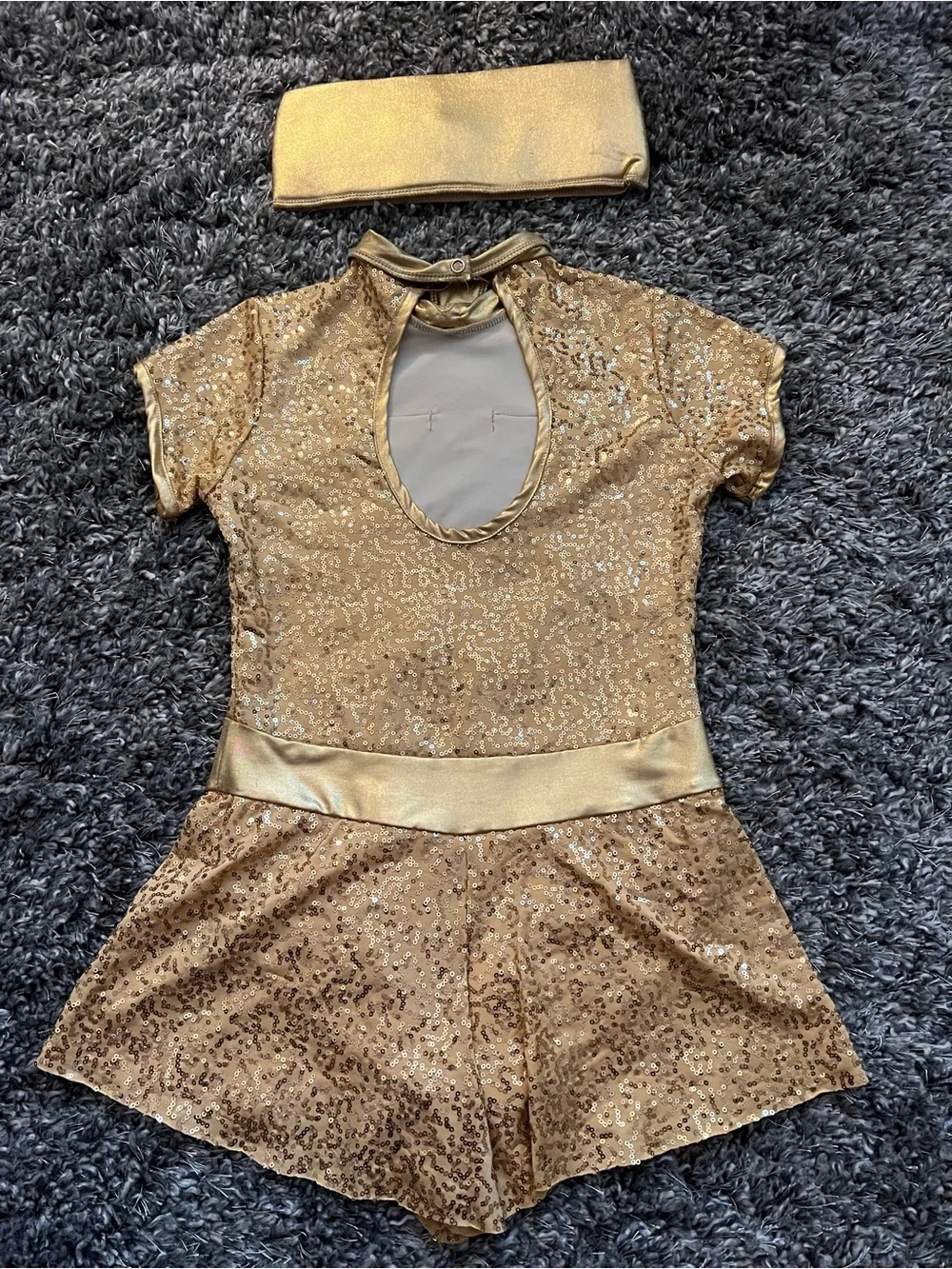 Gold Sequin Boogie Woogie Bugle Boy Dance Romper